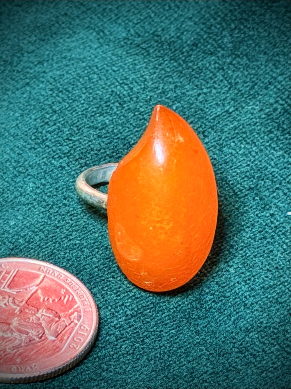 24 carat Lithuanian Baltic Amber 24-carat silver ring size 6.5